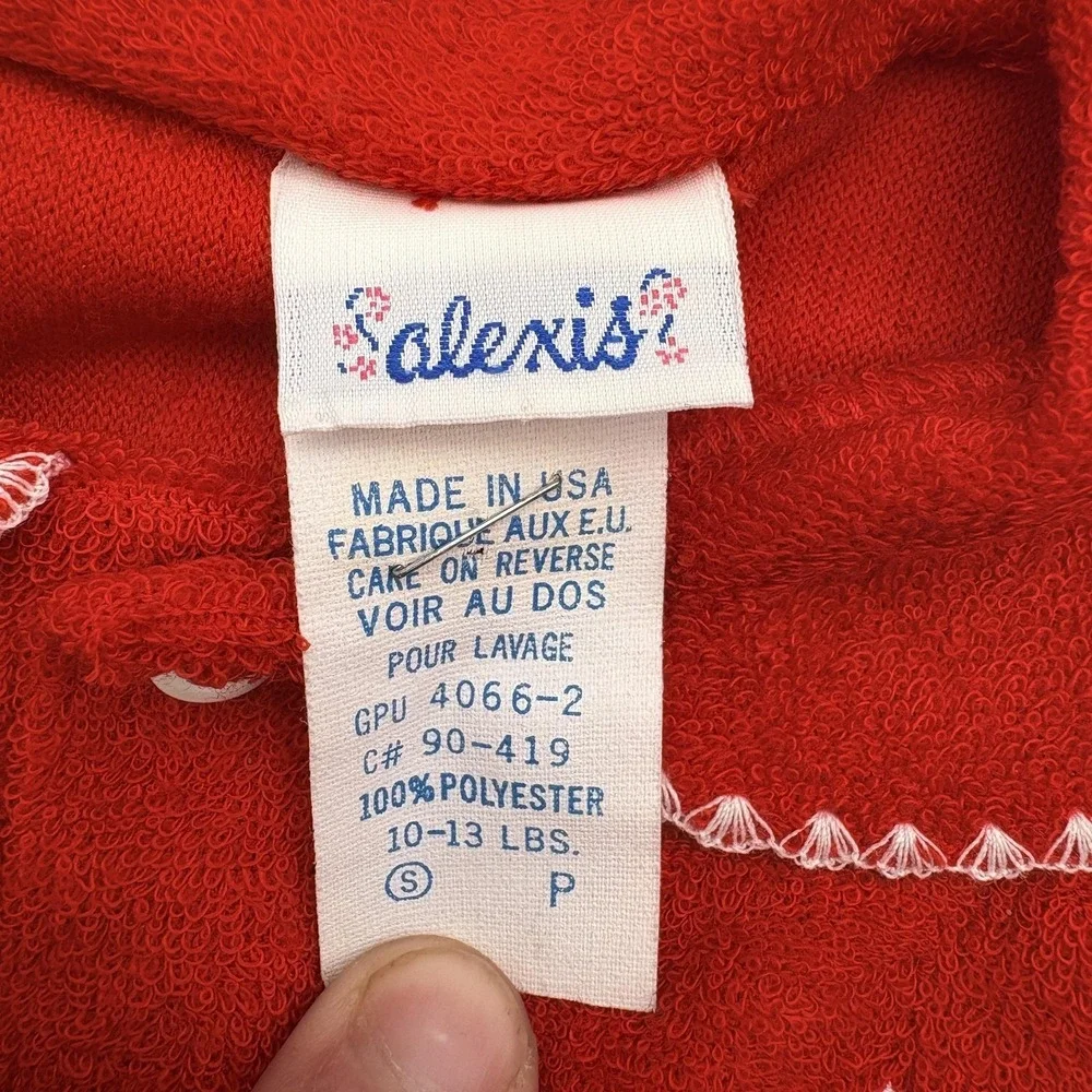 Alexis Coverall Girls 0-3 Months Red Terry Footed My‎ First Christmas One Piece